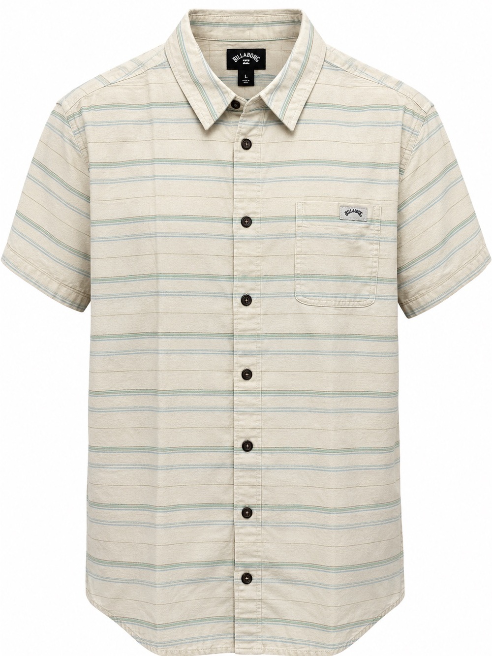 NWT Billabong Men’s All Day Stripe Short Sleeve Shirt Sage Large L